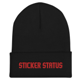Sticker Status Cuffed Beanie