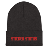 Sticker Status Cuffed Beanie