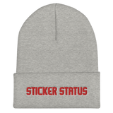 Sticker Status Cuffed Beanie