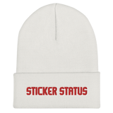 Sticker Status Cuffed Beanie
