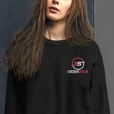 Unisex Embroidered Pull-Over Sticker Status Sweater (Gildan)