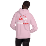 Printed Unisex Sticker Status Hoodie(Smaller Front Logo)