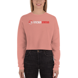 Women's Printed Sticker Status Crop-Hoodie