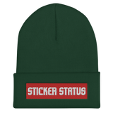 Classic Embroidered Sticker Status Cuffed Beanie