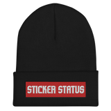 Classic Embroidered Sticker Status Cuffed Beanie