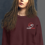 Unisex Embroidered Pull-Over Sticker Status Sweater (Gildan)