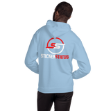 Printed Unisex Sticker Status Hoodie(Smaller Front Logo)