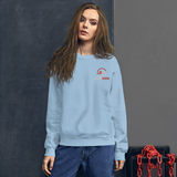 Unisex Embroidered Pull-Over Sticker Status Sweater (Gildan)