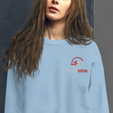 Unisex Embroidered Pull-Over Sticker Status Sweater (Gildan)