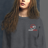 Unisex Embroidered Pull-Over Sticker Status Sweater (Gildan)