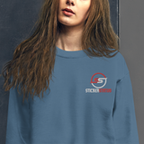 Unisex Embroidered Pull-Over Sticker Status Sweater (Gildan)
