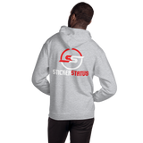 Printed Unisex Sticker Status Hoodie(Smaller Front Logo)