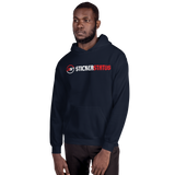 Printed Unisex Sticker Status Hoodie(Smaller Front Logo)