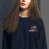 Unisex Embroidered Pull-Over Sticker Status Sweater (Gildan)